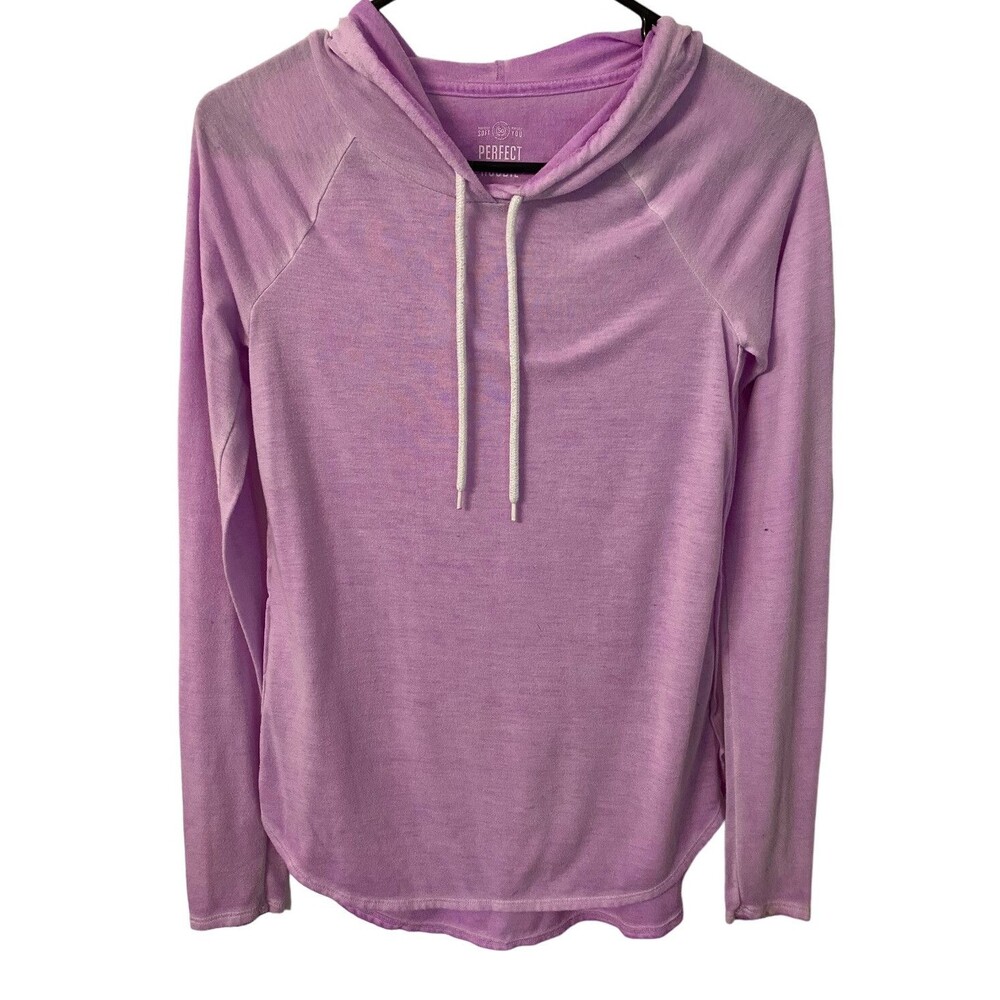 So Perfect Hoodie Pull Over Womens XS Light Purple Draw String Soft